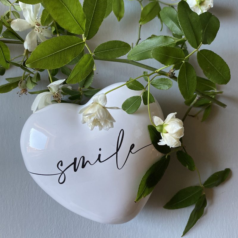Cuore in ceramica Linea Calligrafa