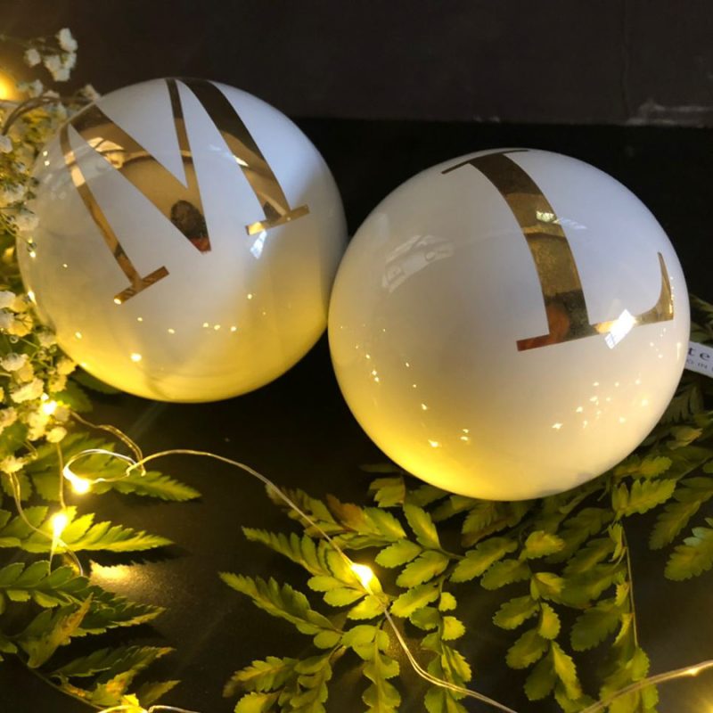 Palla di Natale Linea Alfabeto Oro - immagine 2