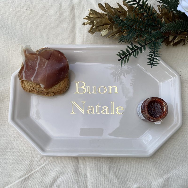 Vassoio ottogonale Linea Natale Oro