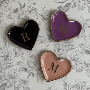 Piattino cuore Linea Alfabeto Oro