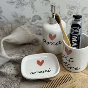 Piattino porta sapone Linea Parole d'amore