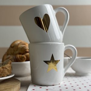 Mug con manico Linea Stella & Cuore Oro