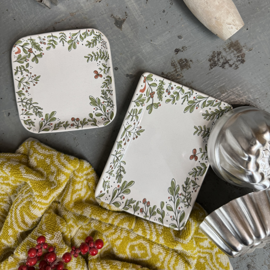 Bird Line square saucer
