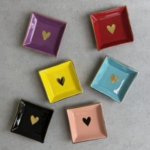 Piattino quadro Linea Stella & Cuore Oro